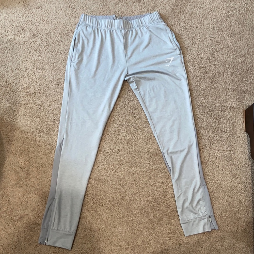 A grey pair of GymShark joggers